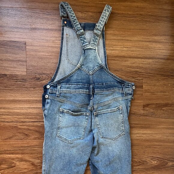 Slouchy Straight Denim Overalls - Picture 3 of 5
